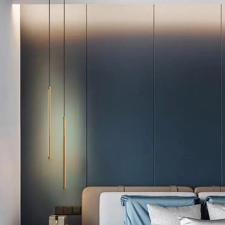 Modern Minimalist Aluminum Silicone Cylinder LED Pendant Light for Bedroom Lumendat