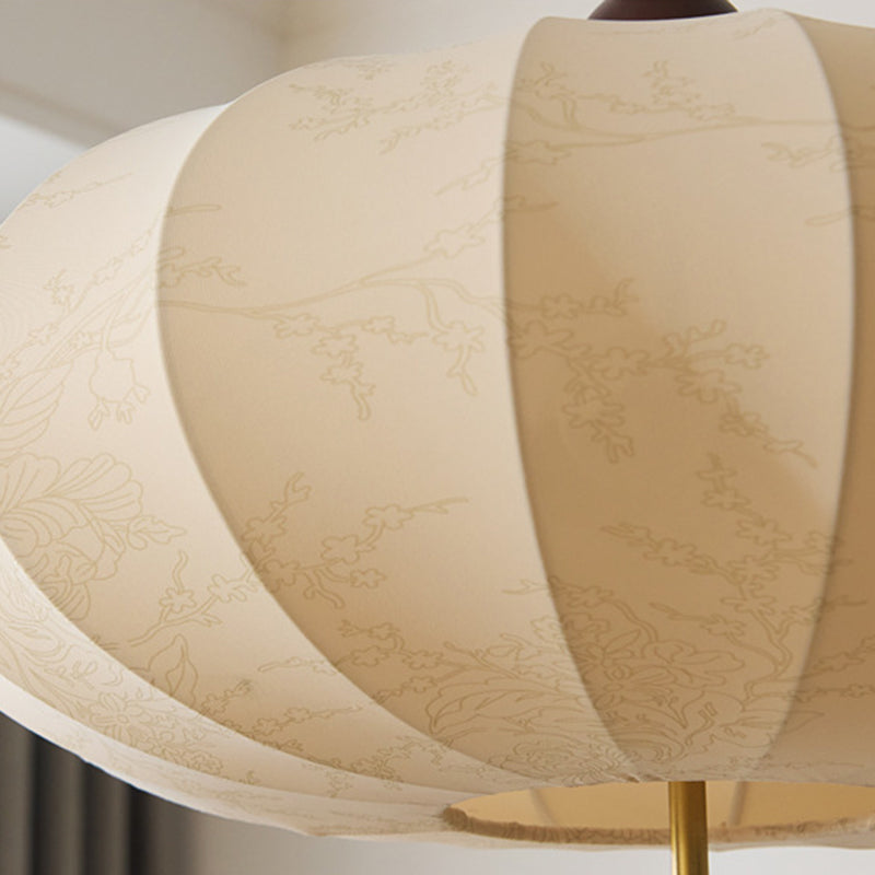 Modern Mid-century Metal Wood Fabric Circular 3/4-light Pendant Light for Living Room BulbSquare