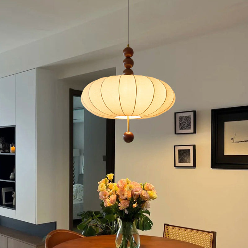 Modern Mid-century Metal Wood Fabric Circular 3/4-light Pendant Light for Living Room BulbSquare