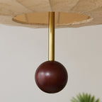 Modern Mid-century Metal Wood Fabric Circular 3/4-light Pendant Light for Living Room BulbSquare