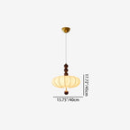 Modern Mid-century Metal Wood Fabric Circular 3/4-light Pendant Light for Living Room BulbSquare