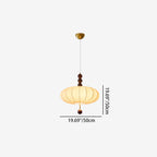 Modern Mid-century Metal Wood Fabric Circular 3/4-light Pendant Light for Living Room BulbSquare