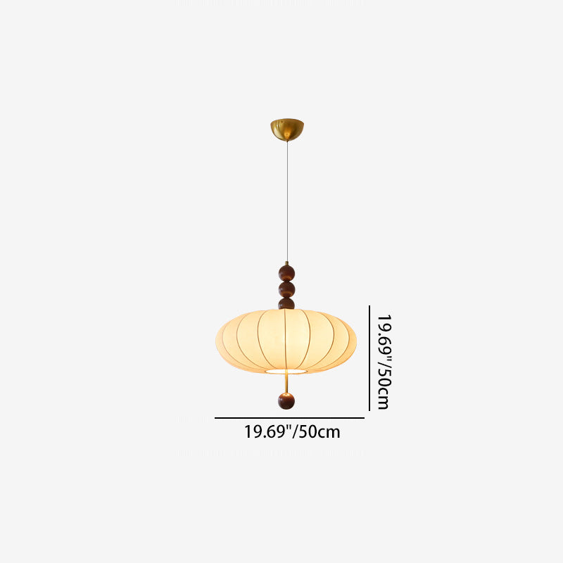 Modern Mid-century Metal Wood Fabric Circular 3/4-light Pendant Light for Living Room BulbSquare
