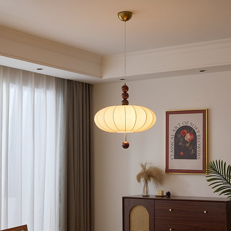 Modern Mid-century Metal Wood Fabric Circular 3/4-light Pendant Light for Living Room BulbSquare