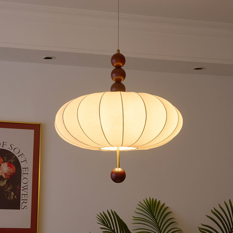 Modern Mid-century Metal Wood Fabric Circular 3/4-light Pendant Light for Living Room BulbSquare