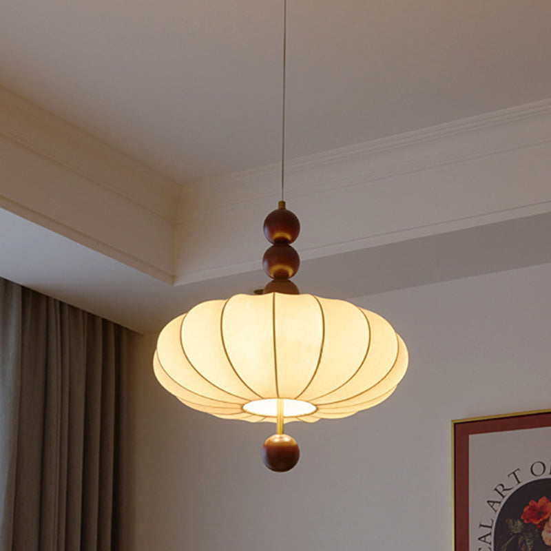 Modern Mid-century Metal Wood Fabric Circular 3/4-light Pendant Light for Living Room BulbSquare