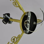 Traditional Tiffany Iron & Stained Glass Heart Dome Floral Pattern 3-Light Semi-Flush Mount Ceiling Light For Living Room