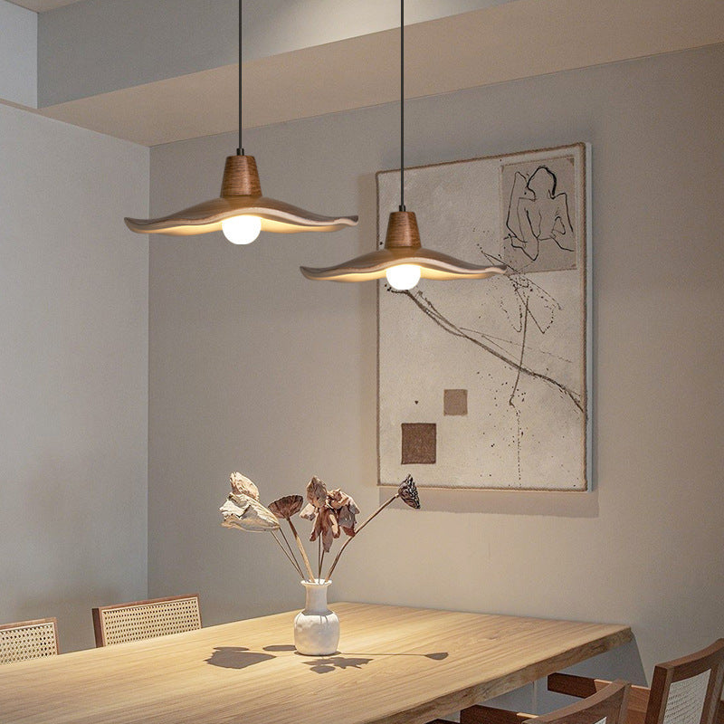 Traditional Chinese Iron & Resin Irregular Round 1-Light Pendant Light For Living Room
