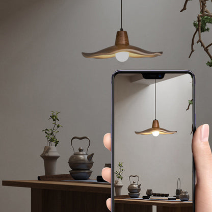Traditional Chinese Iron & Resin Irregular Round 1-Light Pendant Light For Living Room