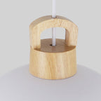 Modern Minimalist Aluminum & Wood Wavy Half-Round 1-Light Pendant Light For Living Room