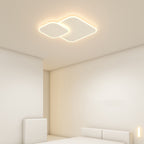 Modern Minimalist Iron & Acrylic Double Square LED Flush Mount Ceiling Light For Living Room
