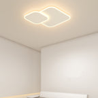 Modern Minimalist Iron & Acrylic Double Square LED Flush Mount Ceiling Light For Living Room
