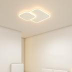Modern Minimalist Iron & Acrylic Double Square LED Flush Mount Ceiling Light For Living Room