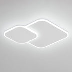 Modern Minimalist Iron & Acrylic Double Square LED Flush Mount Ceiling Light For Living Room