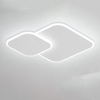 Modern Minimalist Iron & Acrylic Double Square LED Flush Mount Ceiling Light For Living Room