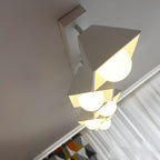 Contemporary Creative Iron Trapezoid 1-Light Semi-Flush Mount Ceiling Light For Living Room
