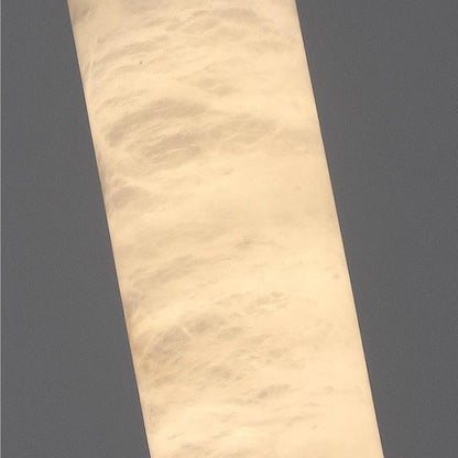 Contemporary Luxury Brass and Alabaster Cylinder LED Pendant Light for Bedroom
