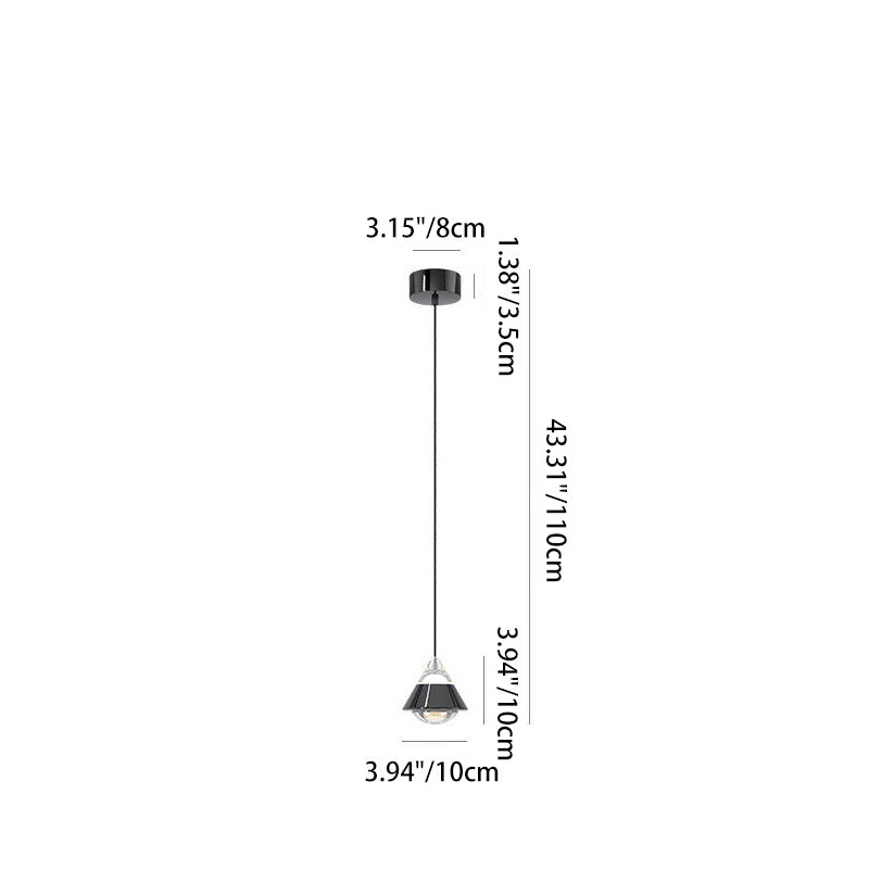 Modern Minimalist Aluminum And Iron Cone Globe LED Pendant Light For Bedroom