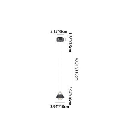 Modern Minimalist Aluminum And Iron Cone Globe LED Pendant Light For Bedroom