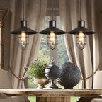 Contemporary Industrial Iron Cone Cage 1-light Pendant Light for Living Room
