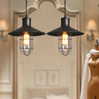 Contemporary Industrial Iron Cone Cage 1-light Pendant Light for Living Room