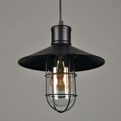 Contemporary Industrial Iron Cone Cage 1-light Pendant Light for Living Room