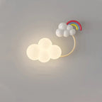 Contemporary Creative Iron & Plastic Cloud-Shaped LED Wall Sconce Lamp For Bedroom