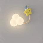 Contemporary Creative Iron & Plastic Cloud-Shaped LED Wall Sconce Lamp For Bedroom