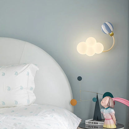 Contemporary Creative Iron & Plastic Cloud-Shaped LED Wall Sconce Lamp For Bedroom