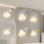 Contemporary Creative Iron & Plastic Cloud-Shaped LED Wall Sconce Lamp For Bedroom