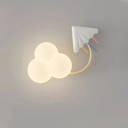 Contemporary Creative Iron & Plastic Cloud-Shaped LED Wall Sconce Lamp For Bedroom