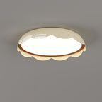 Modern Minimalist Iron & PE Wave Pattern LED Flush Mount Ceiling Light For Bedroom