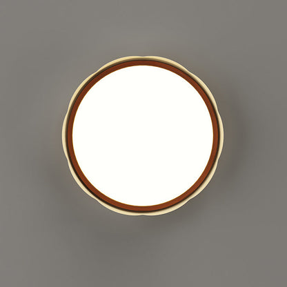 Modern Minimalist Iron & PE Wave Pattern LED Flush Mount Ceiling Light For Bedroom