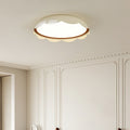 Modern Minimalist Iron & PE Wave Pattern LED Flush Mount Ceiling Light For Bedroom