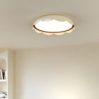 Modern Minimalist Iron & PE Wave Pattern LED Flush Mount Ceiling Light For Bedroom