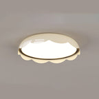 Modern Minimalist Iron & PE Wave Pattern LED Flush Mount Ceiling Light For Bedroom