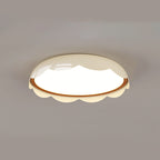 Modern Minimalist Iron & PE Wave Pattern LED Flush Mount Ceiling Light For Bedroom