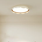 Modern Minimalist Iron & PE Wave Pattern LED Flush Mount Ceiling Light For Bedroom