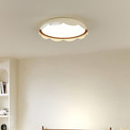 Modern Minimalist Iron & PE Wave Pattern LED Flush Mount Ceiling Light For Bedroom