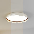 Modern Minimalist Iron & PE Wave Pattern LED Flush Mount Ceiling Light For Bedroom