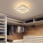 Modern Minimalist Iron Square or Round LED Flush Mount Ceiling Light for Bedroom