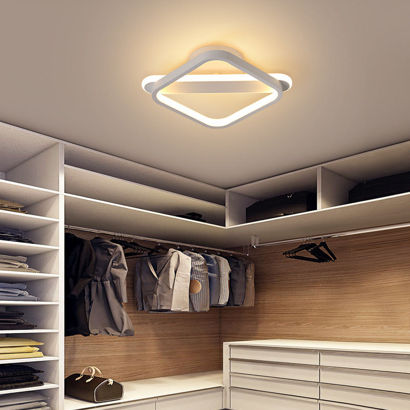 Modern Minimalist Iron Square or Round LED Flush Mount Ceiling Light for Bedroom