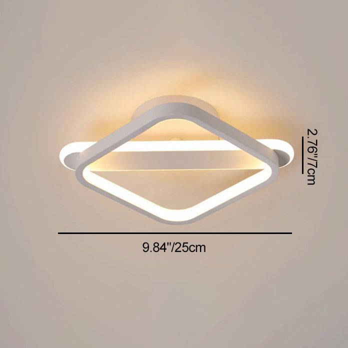 Modern Minimalist Iron Square or Round LED Flush Mount Ceiling Light for Bedroom