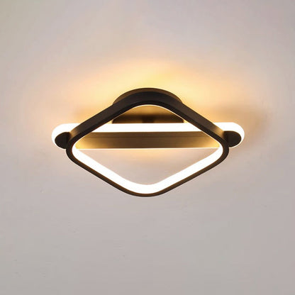 Modern Minimalist Iron Square or Round LED Flush Mount Ceiling Light for Bedroom