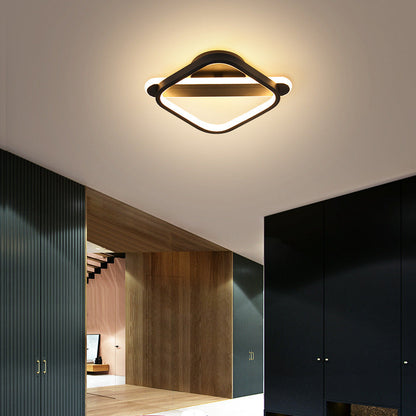 Modern Minimalist Iron Square or Round LED Flush Mount Ceiling Light for Bedroom