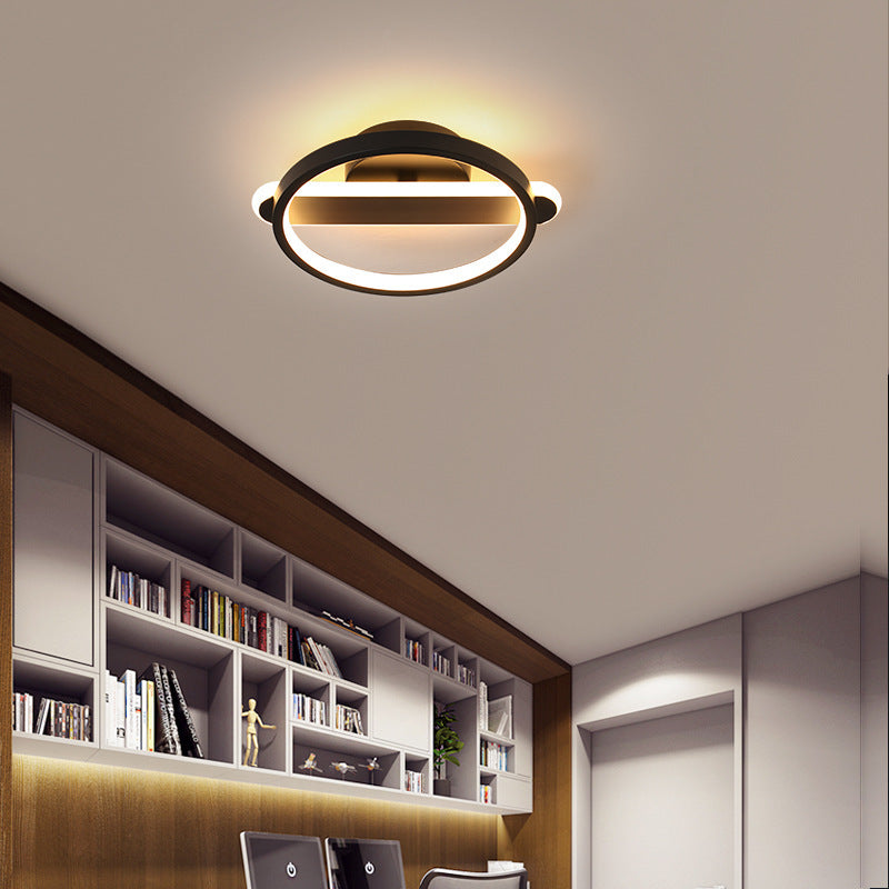 Modern Minimalist Iron Square or Round LED Flush Mount Ceiling Light for Bedroom