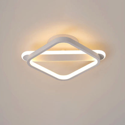 Modern Minimalist Iron Square or Round LED Flush Mount Ceiling Light for Bedroom