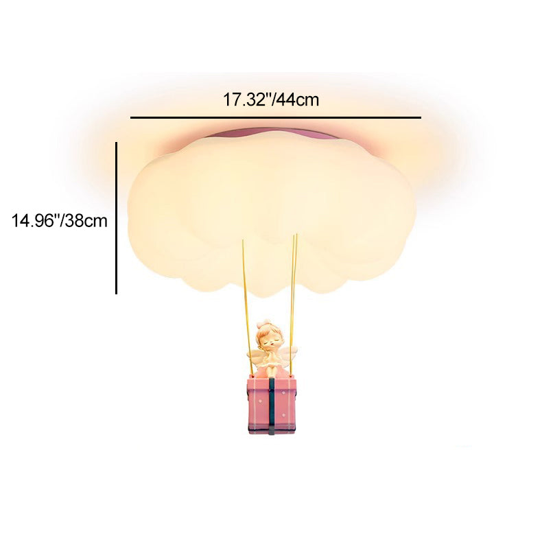 Lumendat Contemporary Creative Iron Acrylic Resin Cloud Shape LED Flush Mount Ceiling Light For Girl's Bedroom Lumendat