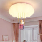 Lumendat Contemporary Creative Iron Acrylic Resin Cloud Shape LED Flush Mount Ceiling Light For Girl's Bedroom Lumendat