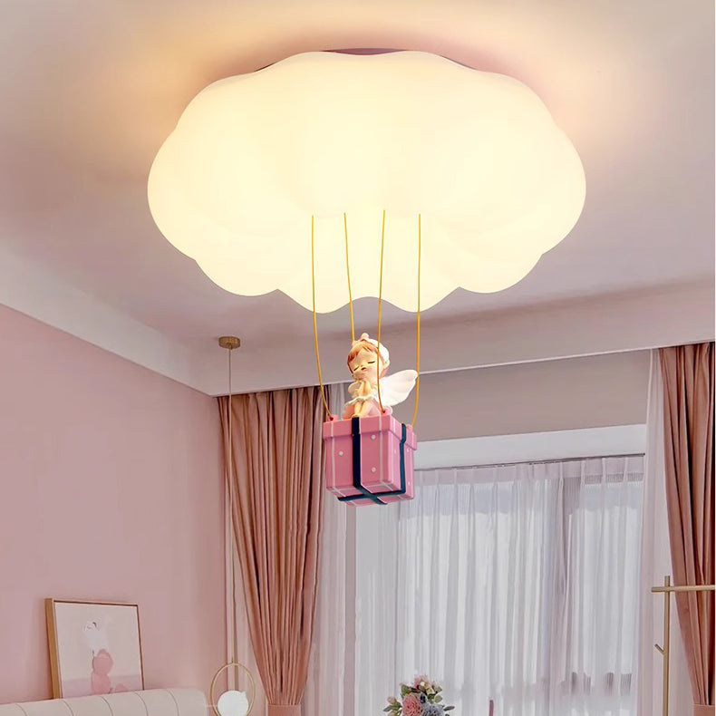 Lumendat Contemporary Creative Iron Acrylic Resin Cloud Shape LED Flush Mount Ceiling Light For Girl's Bedroom Lumendat